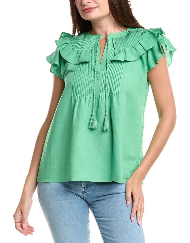 Linen-blend Blouse
