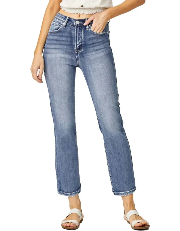 High Rise Crop Straight Jeans