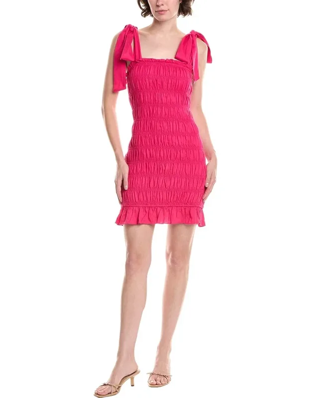 Bow Linen-blend Mini Dress