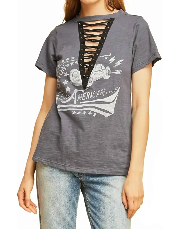 Lace Up Graphic Tee