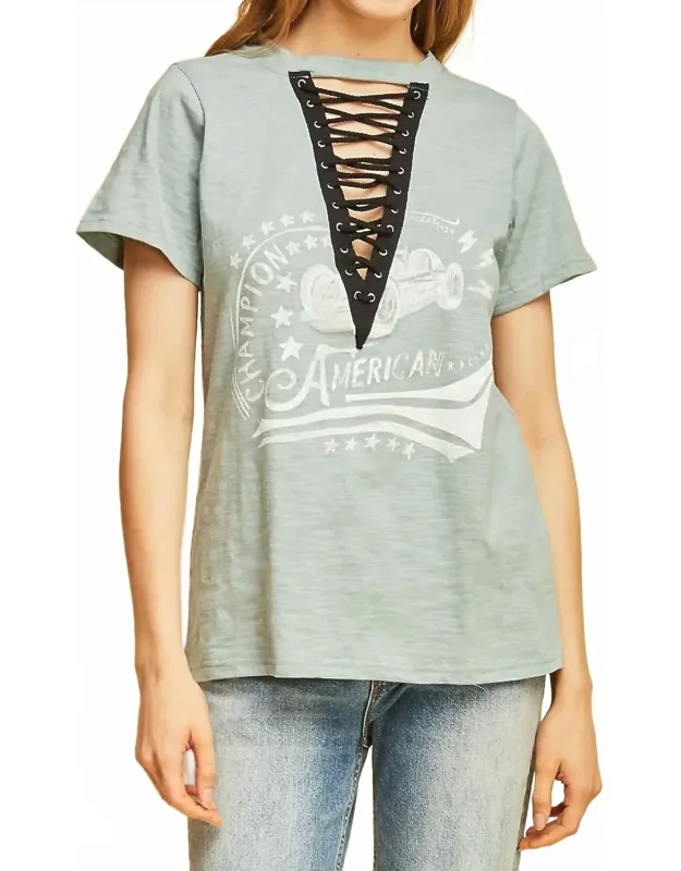 Lace Up Graphic Tee