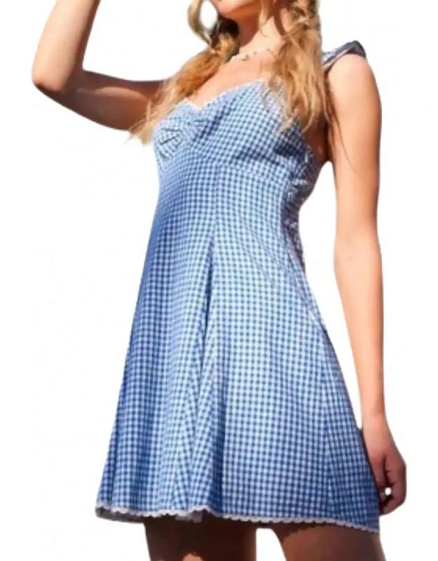 Picnic Chic Gingham Ribbon Mini Dress