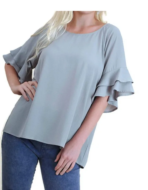 Layered Ruffle Sleeve Blouse