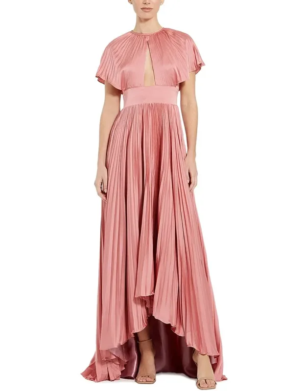 Front Cutout Pleated High-low Dress