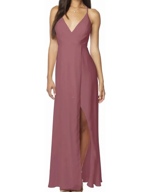 Chiffon V Neck Surplice Dress