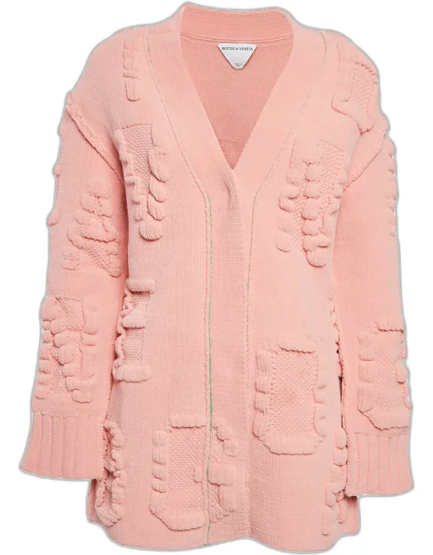 Patterned Knit Long Cardigan