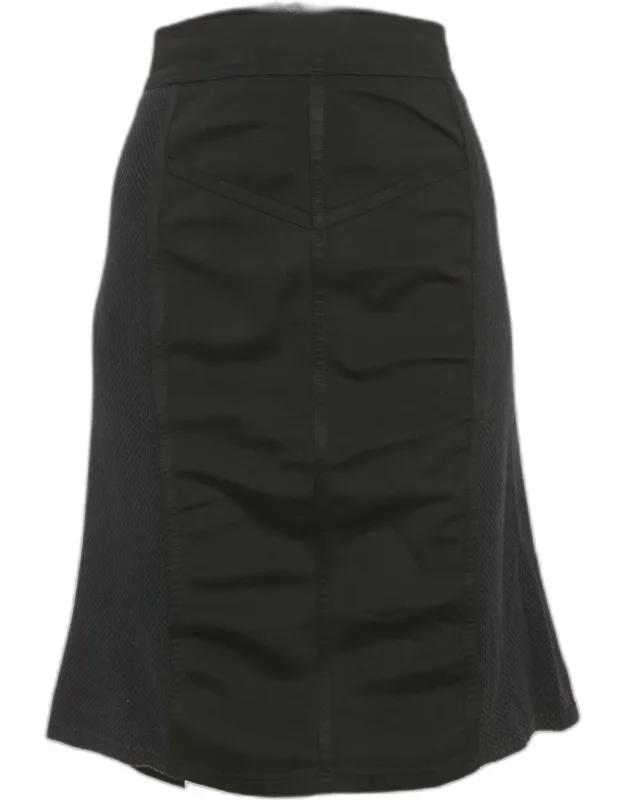 Mesh Trim Jersey Pencil Skirt