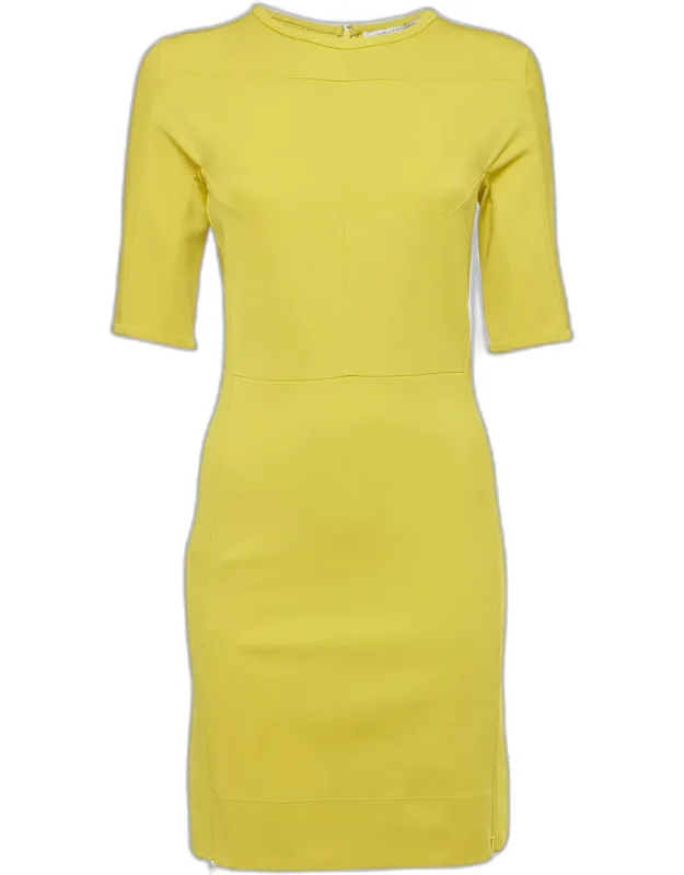 Acid Yellow Jersey Oka Sheath Dress