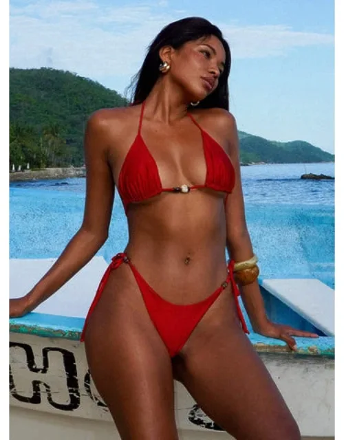 Tie Side Beaded Bikini Bottom