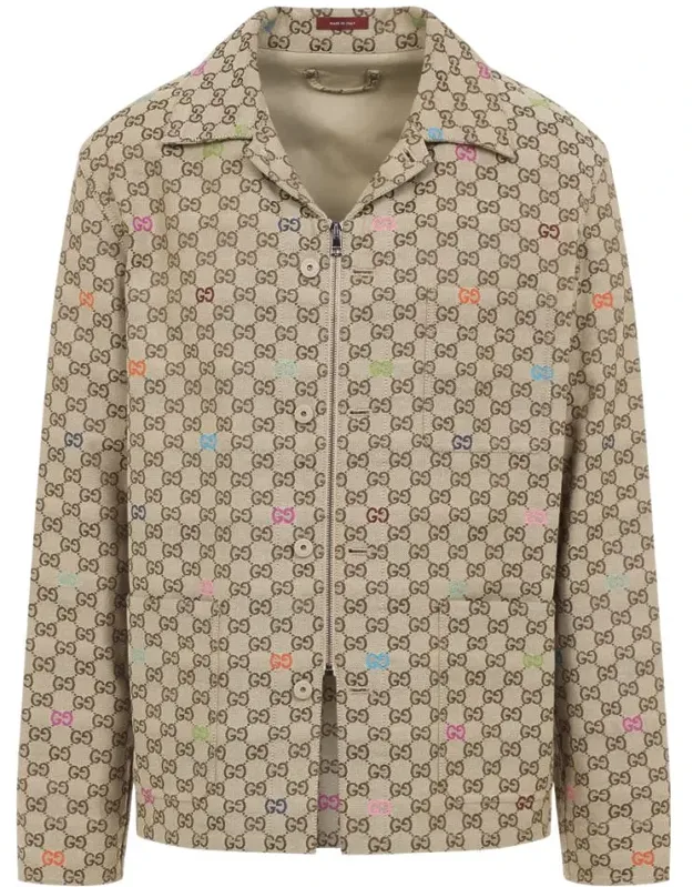 Jacket With Bowling Collar And Front Zipped Fastening