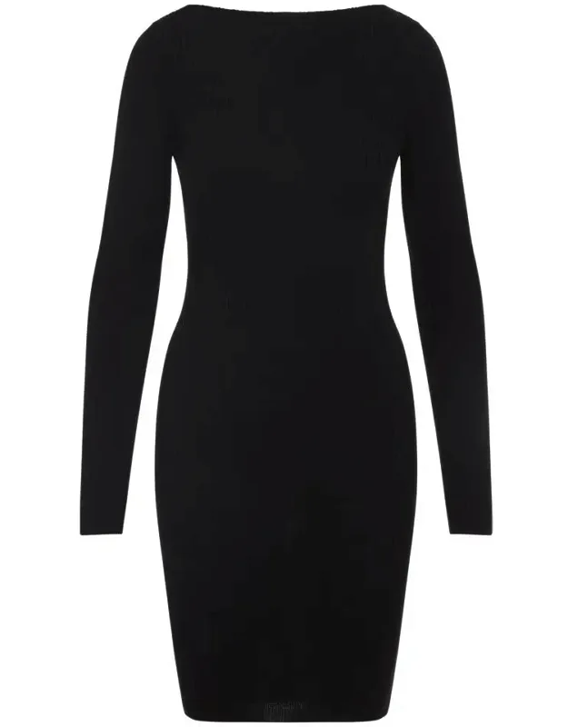 Dress With Boat Neckline And Cut-out Detail