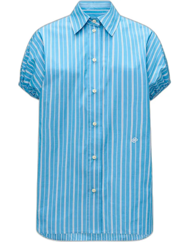 Lecce Puff-sleeve Striped Cotton Shirt