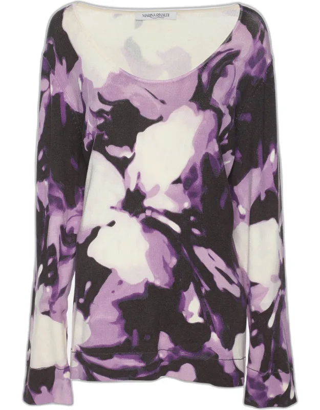 Multicolor Printed Silk Sweater