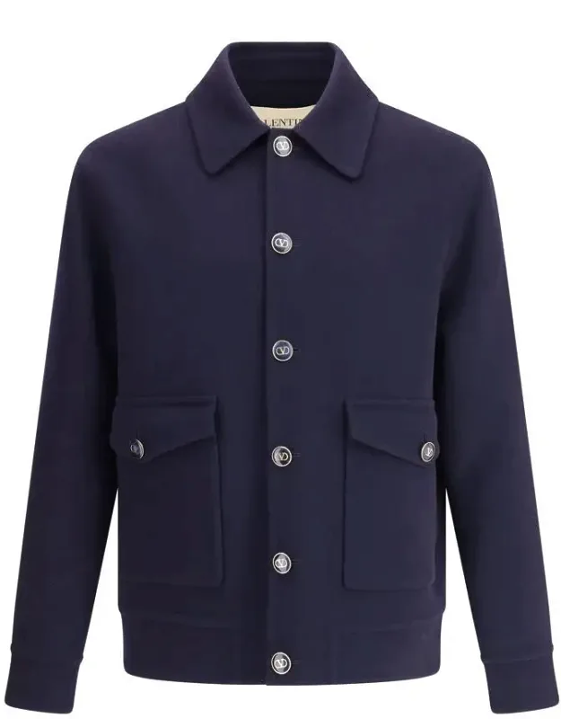Valentino Garavani Jacket With Classic Collar And Flap Pockets