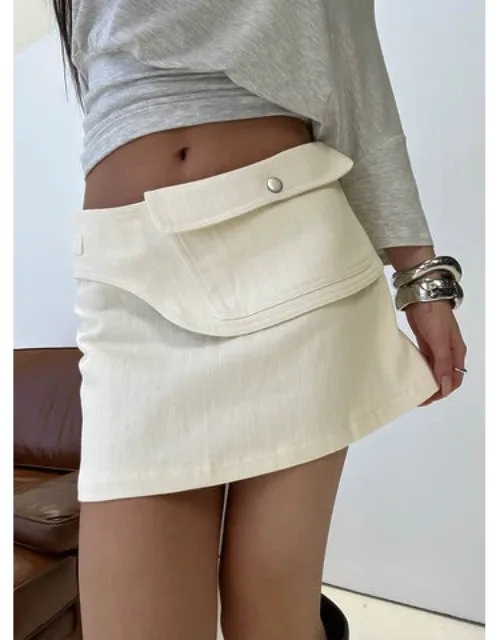Belted Denim Mini Skirt