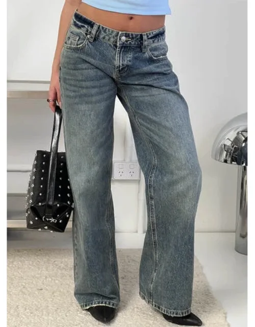 Zaralyn Low Rise Wide Leg Jeans