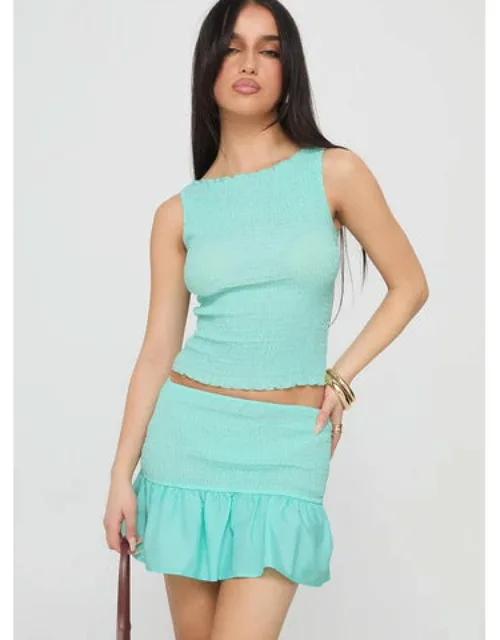 Shirred Mini Skirt
