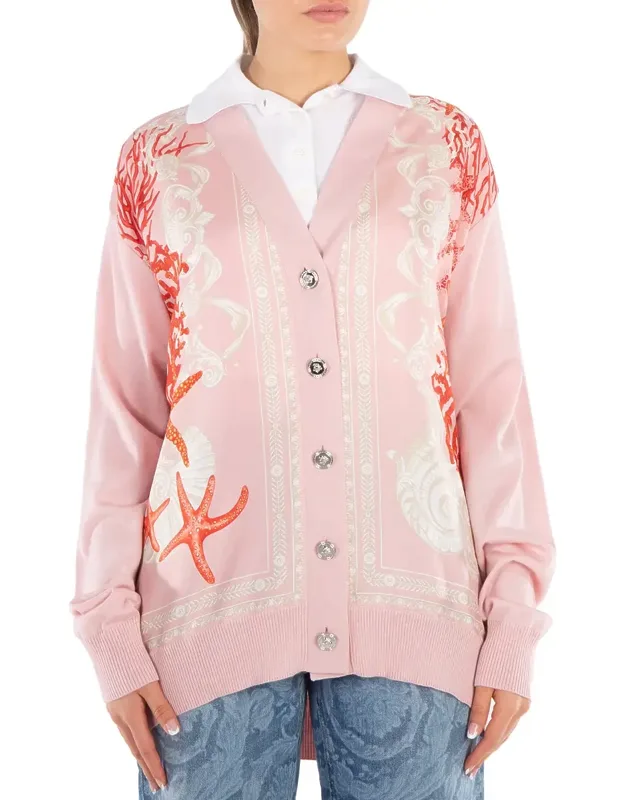 Barocco Sea Panelled V-neck Cardigan