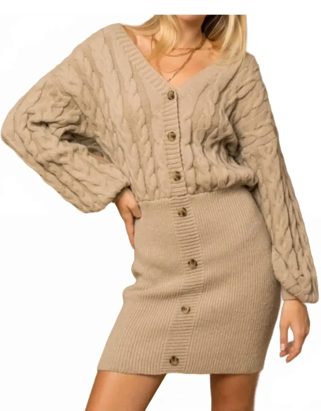 Cable Knit Sweater Dress