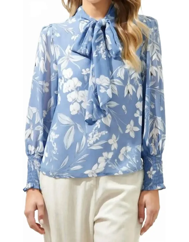 Tie Neck Long Sleeve Blouse