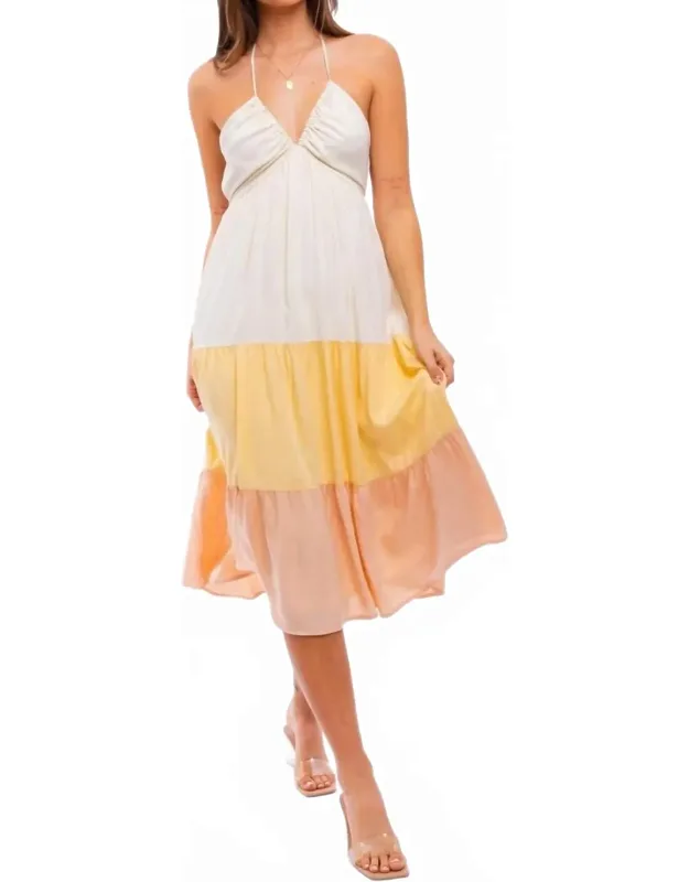 Golden Tide Midi Dress