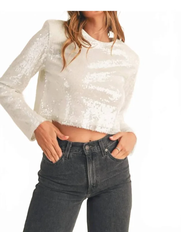 Shoulder Padded Crop Top