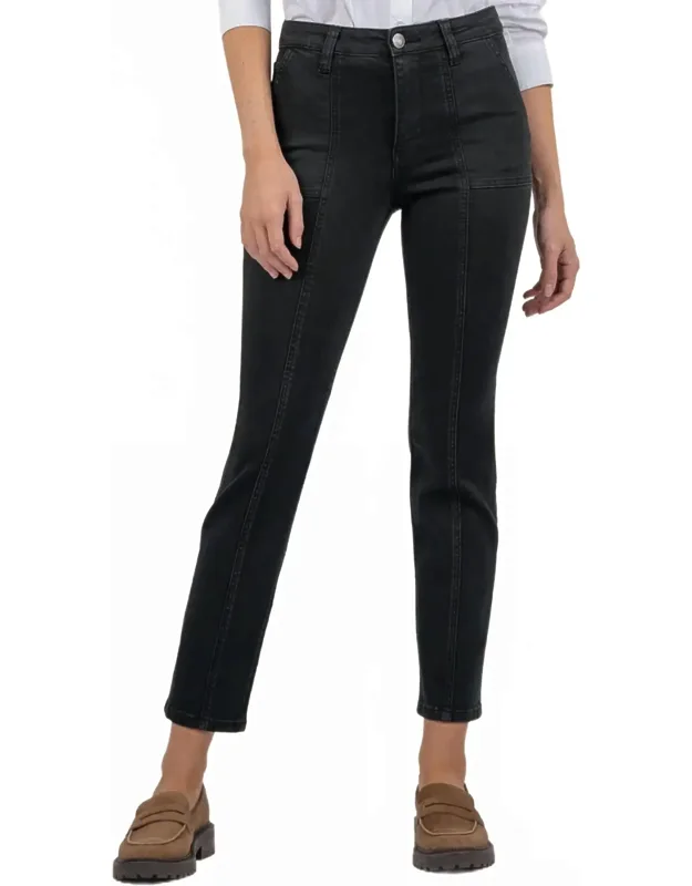 High Rise Ankle Straight Leg Jeans