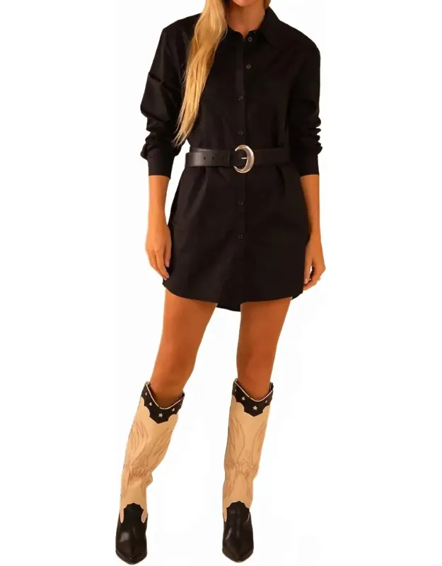 Basic Poplin Shirt Mini Dress