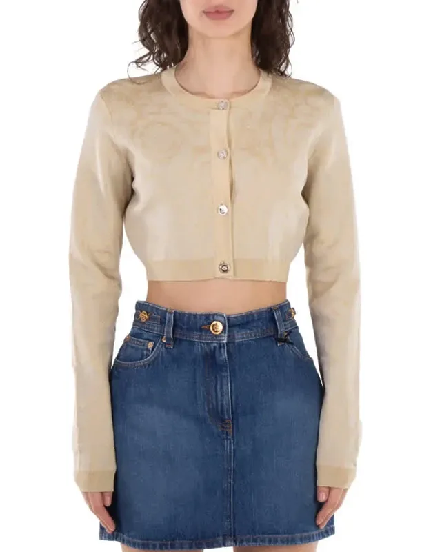 Barocco Lurex Cropped Cardigan