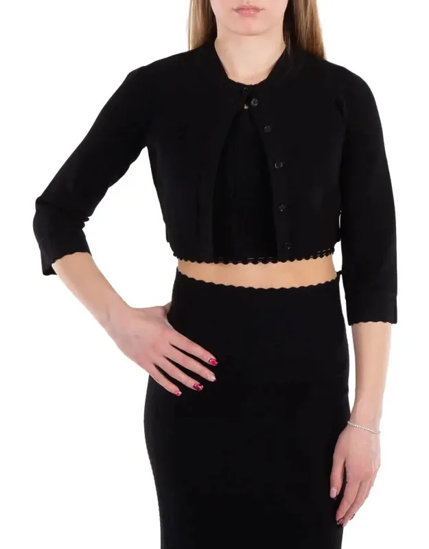 Pointelle Cropped Cardigan