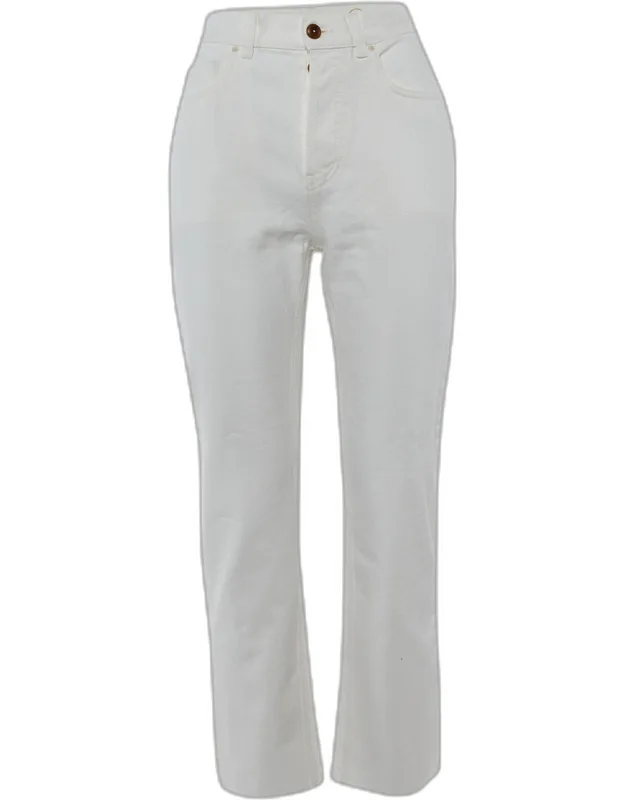 White Denim Straight Fit Jeans