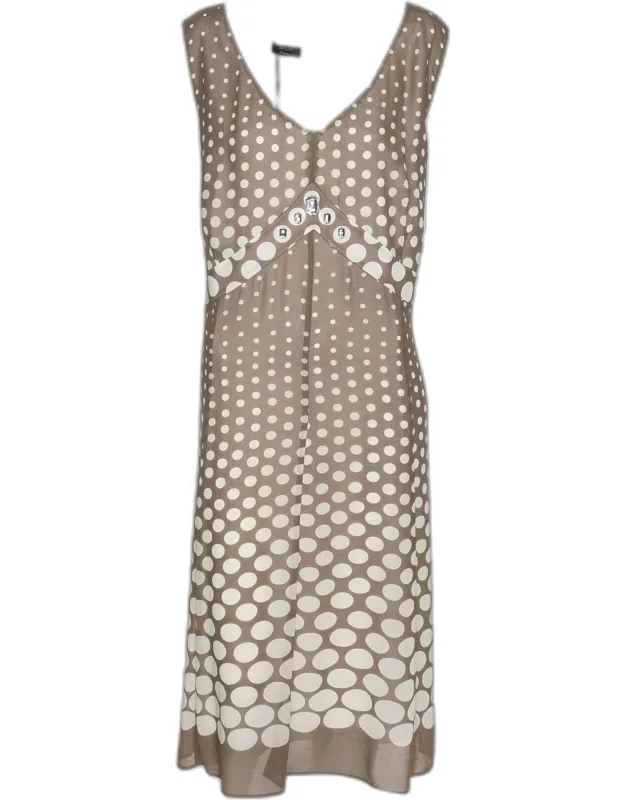 Polka Dot Chiffon Sleeveless Dress