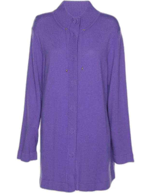 Wool Knit Front Button Sweater