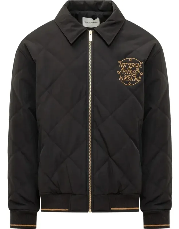 Jacket With Gold Embroidery And Quilted Design