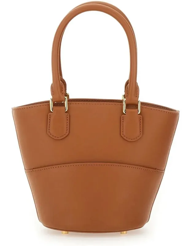 Leather Tote Bag With Charm