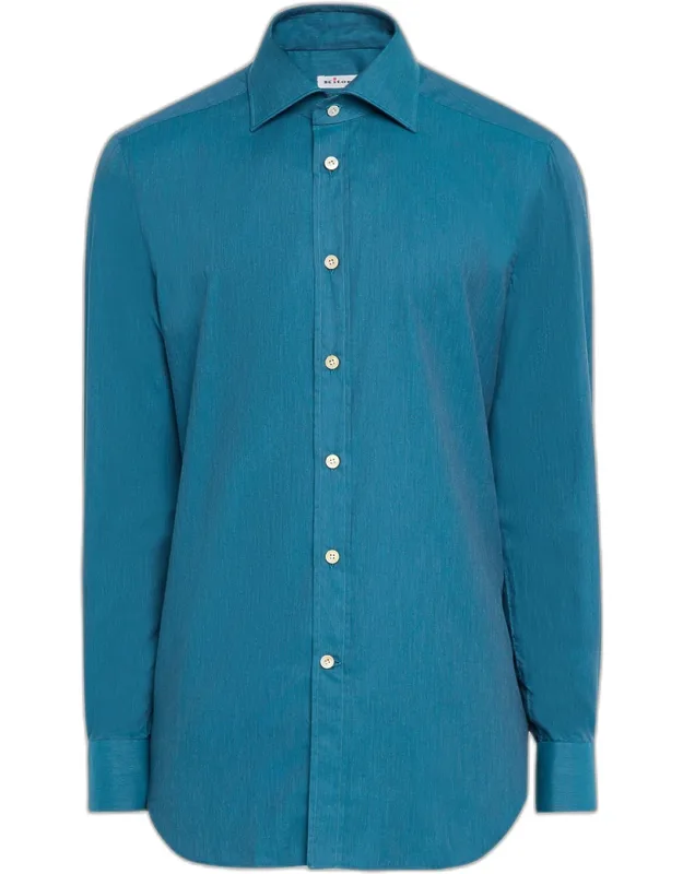 Cotton Micro-herringbone Sport Shirt