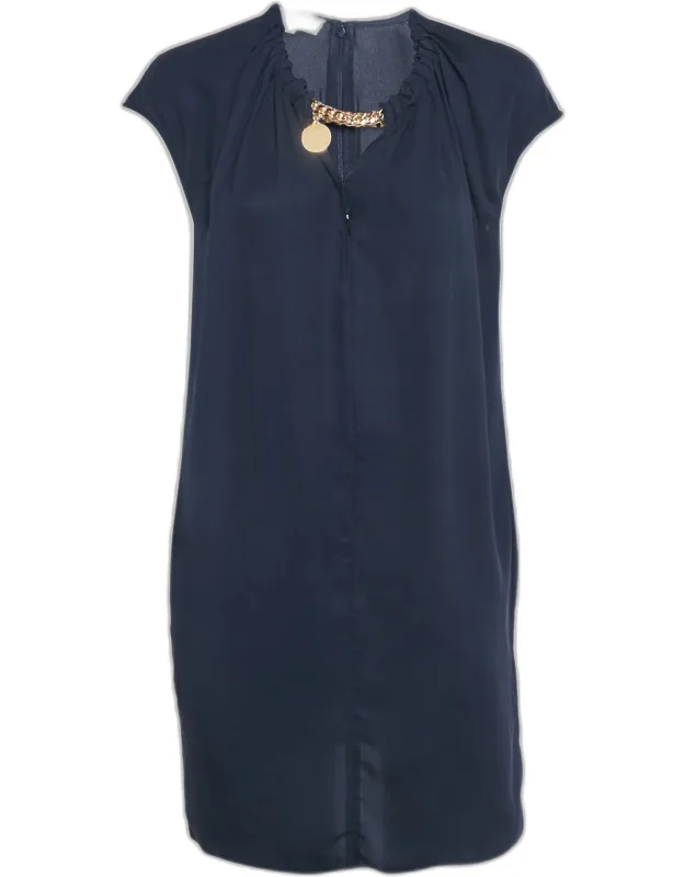Georgette Chain Detail Mini Dress
