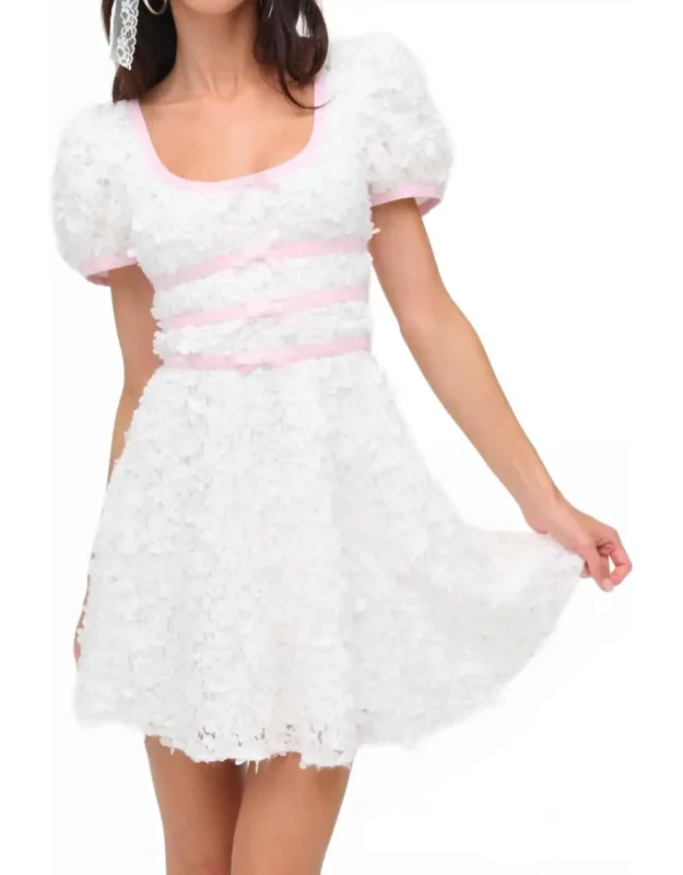 Stacked Blossom Lace Mini Dress