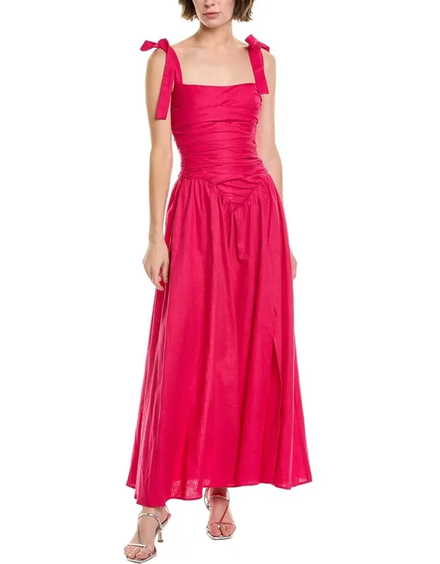 Linen-blend Maxi Dress
