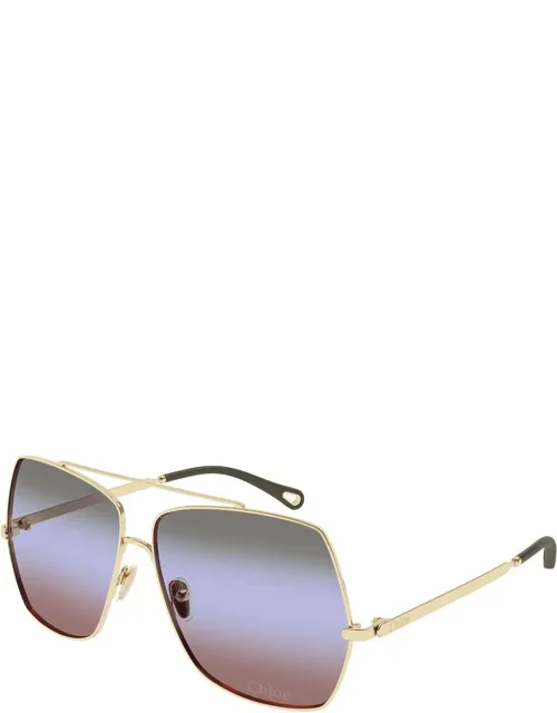 Sunglasses Gold Geometric