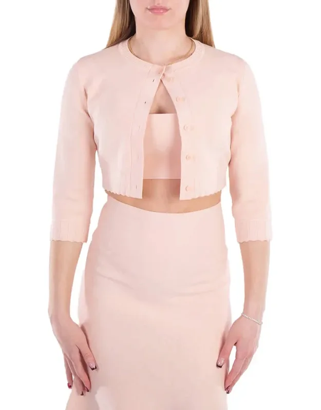 Pointelle Cropped Cardigan