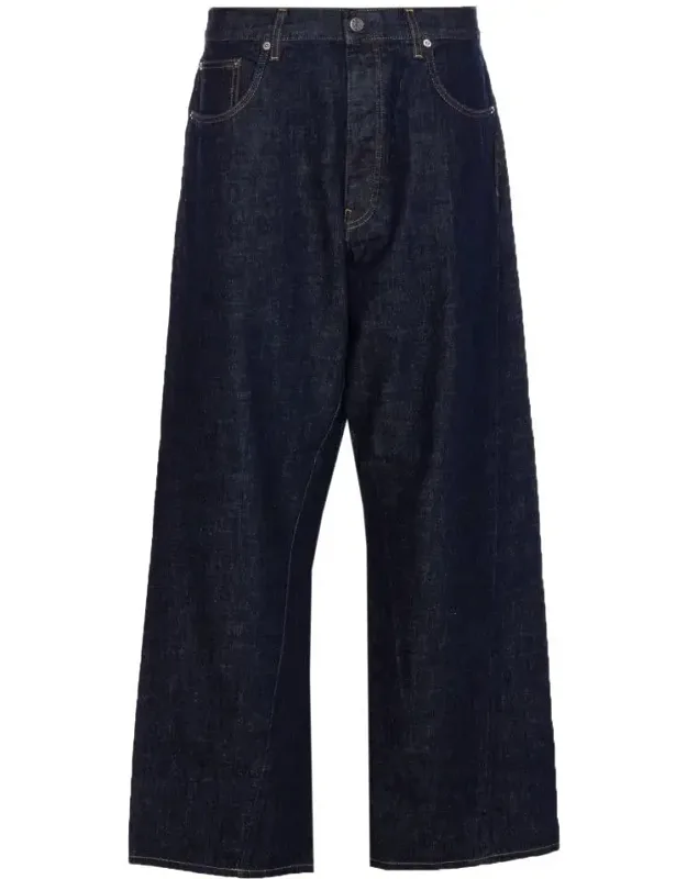 Sunflower Denim Wide Jeans With Frontal Buttons Closure, 5 Pockets