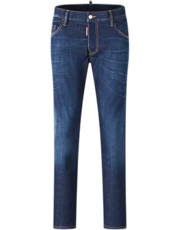 Skater Jeans With Distressed Details And Slim Fit