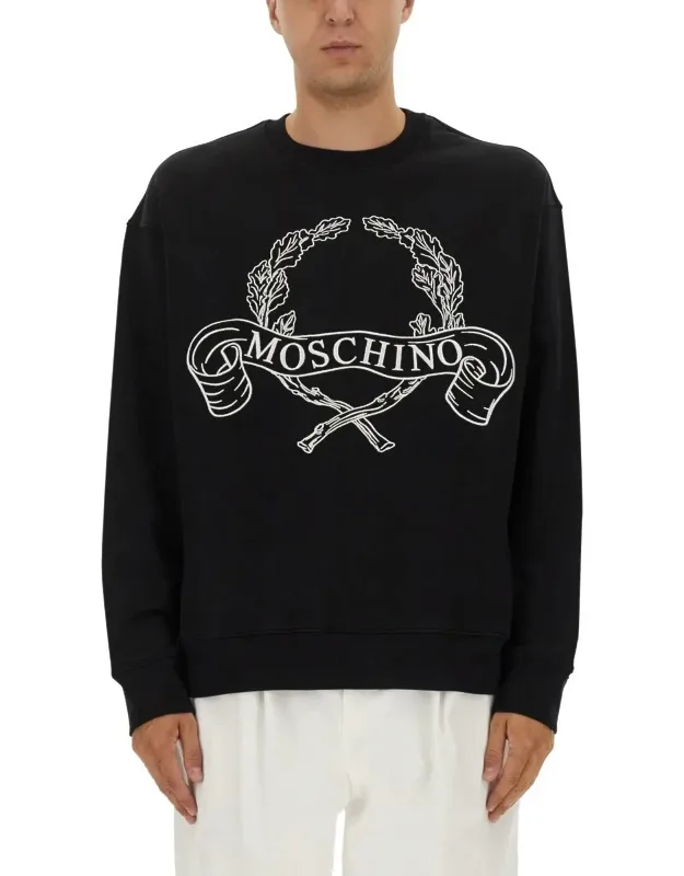 Sweatshirt With Laurel Crown Logo Embroidery