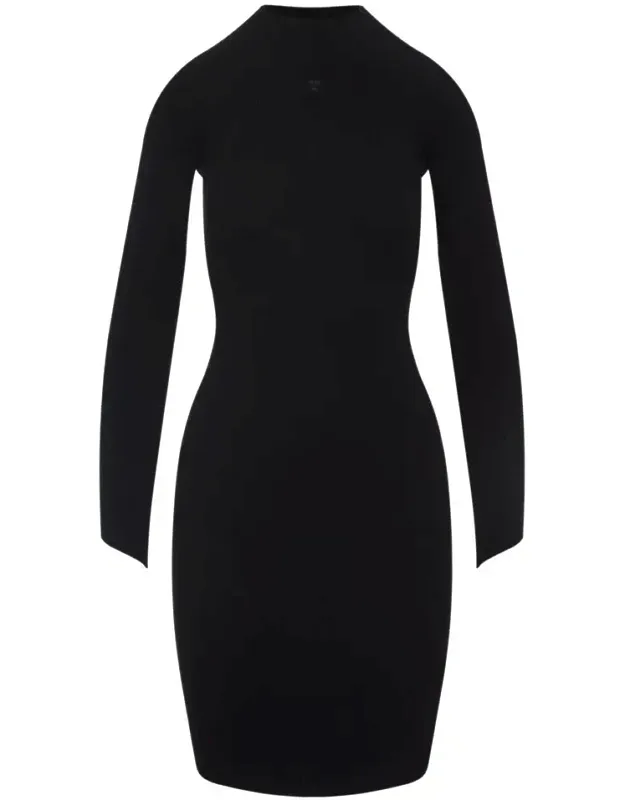 Dress Crafted From Ribbed Blend And Fitted Silhouette