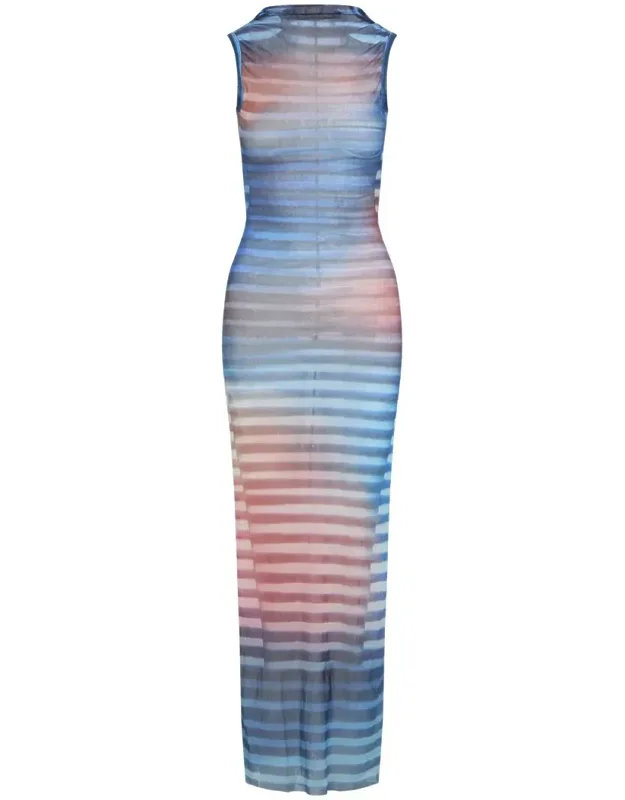 Dress With Draped Neck And Open Back