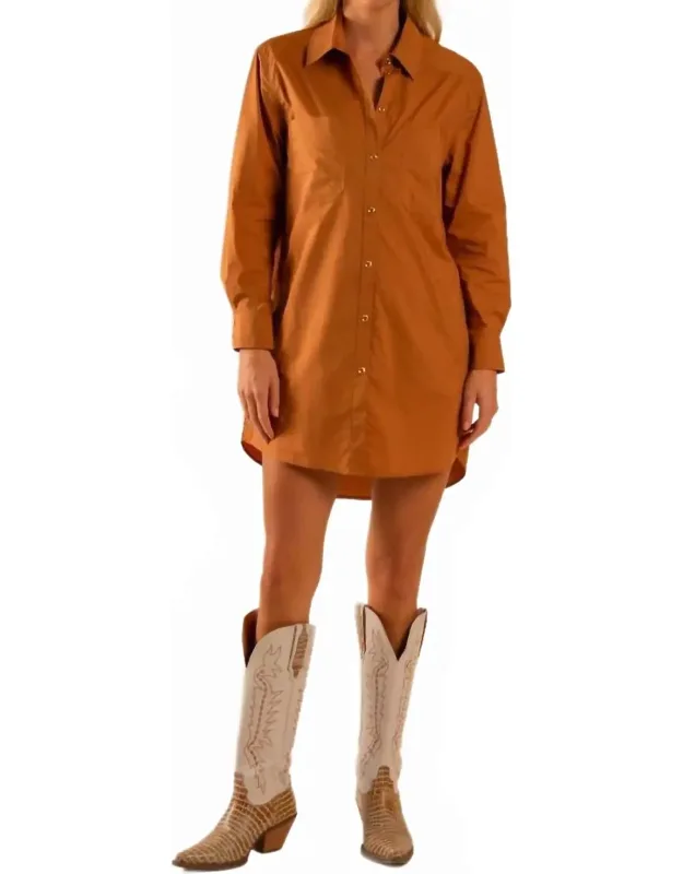Basic Poplin Shirt Mini Dress