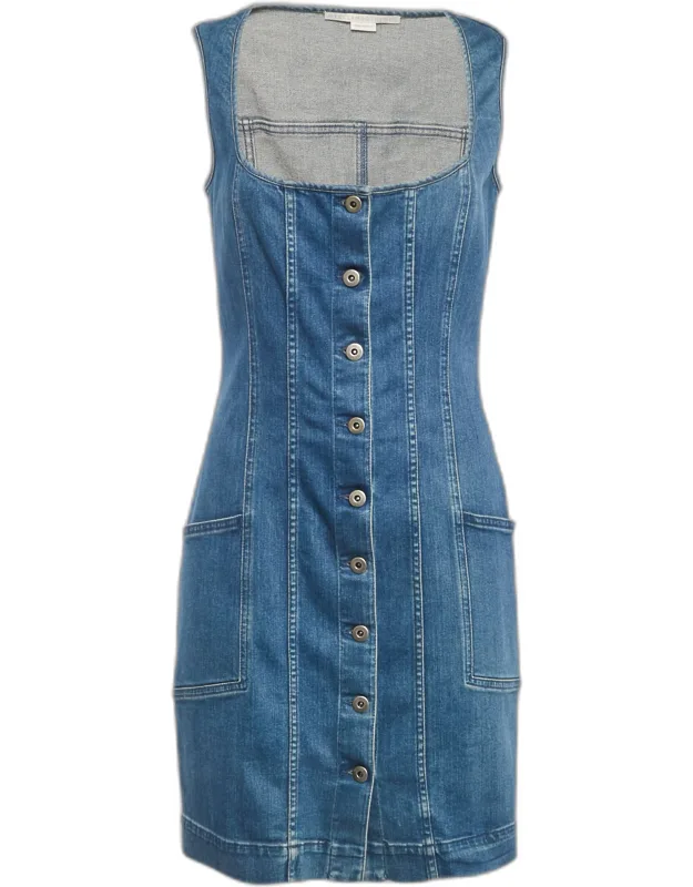 Denim Scoop Neck Mini Dress