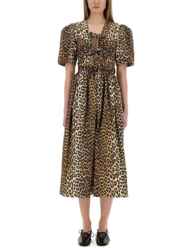 Leopard Print Midi Dress