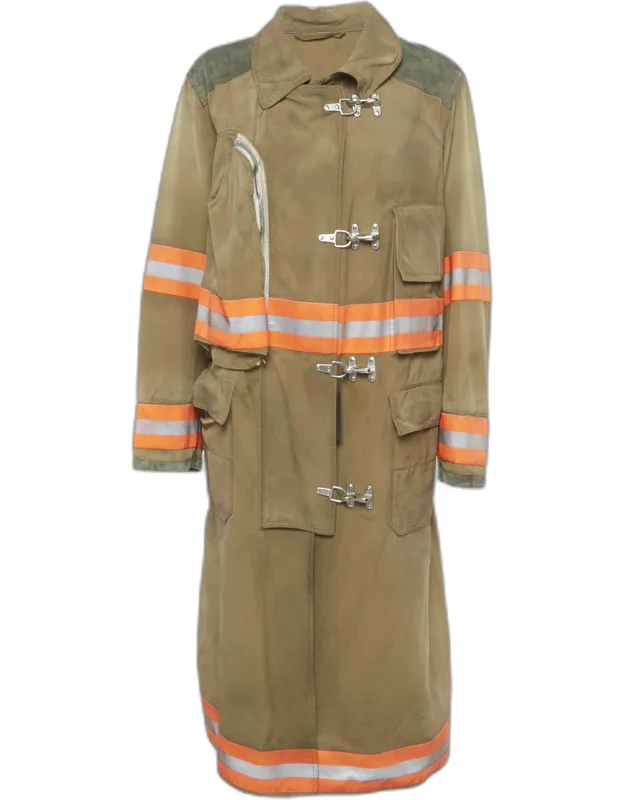 Logo Applique Cotton Firefighter Coat